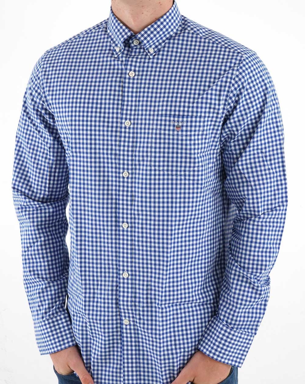 Gant Broadcloth Gingham Shirt College Blue