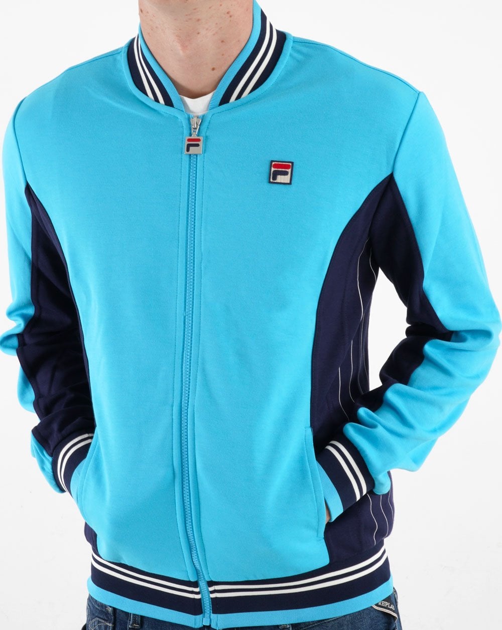 Fila Vintage Mk1 Settanta Track Top Aqua Blue/Navy