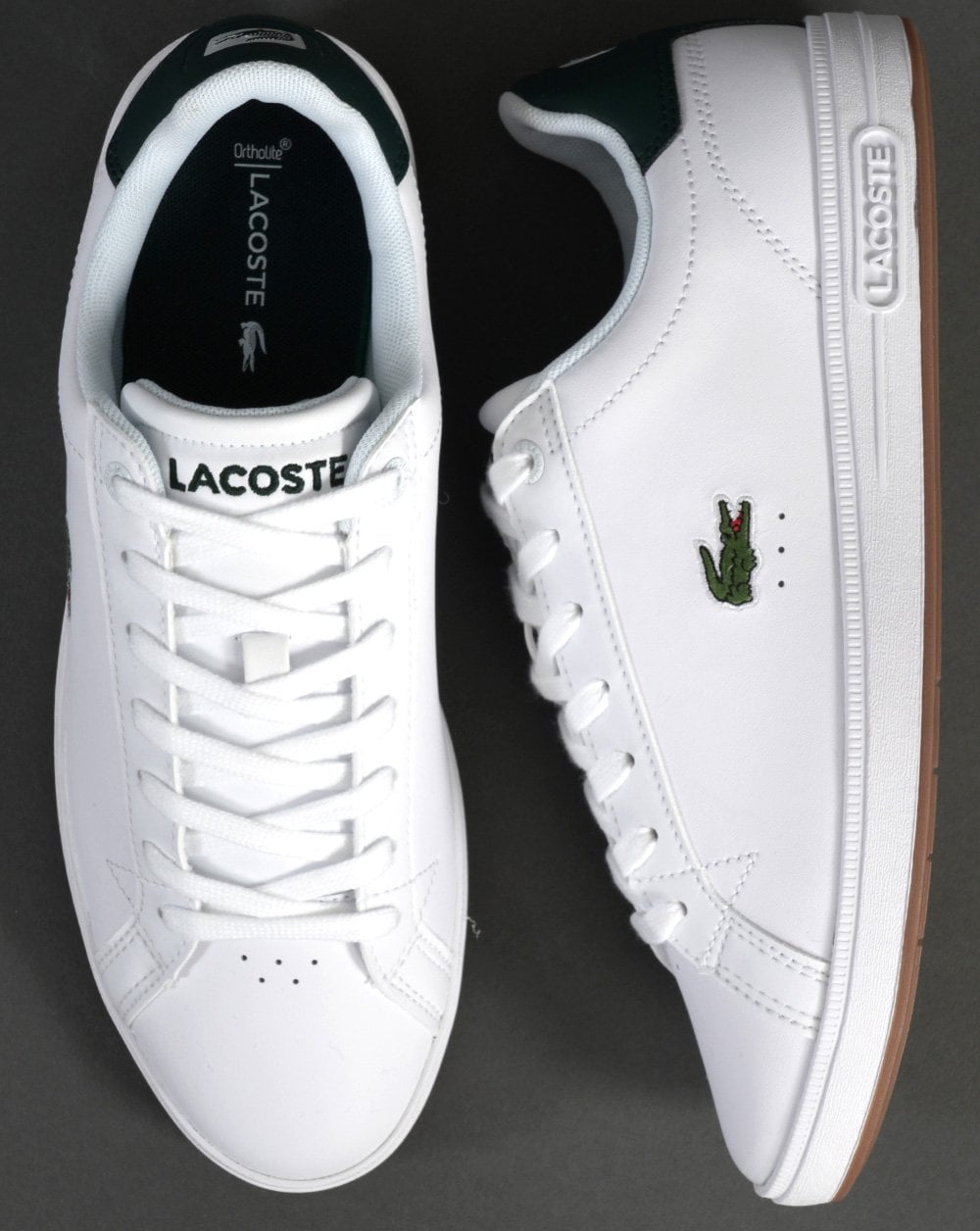 Lacoste Graduate Pro Leather Trainer White/Dark Green