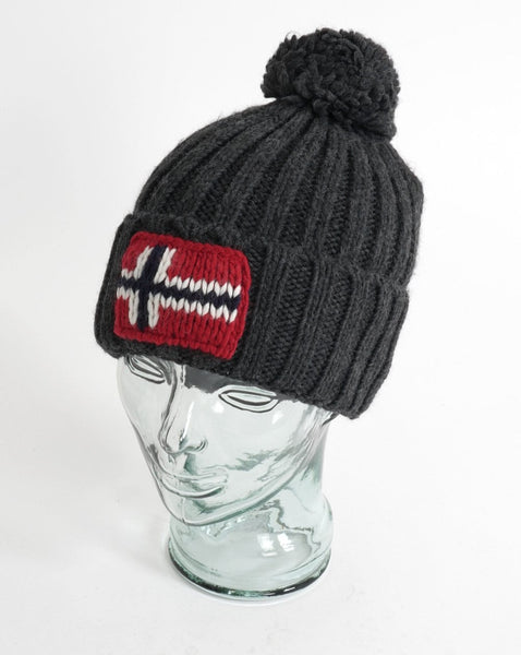 Napapijri Semiury Bobble Hat Dark Grey Melange