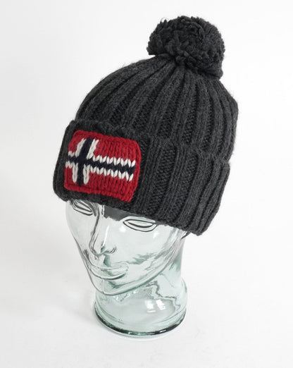 Napapijri Semiury Bobble Hat Dark Grey Melange