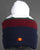Ellesse Isnia Pom Pom Beanie Navy/Burgundy/White