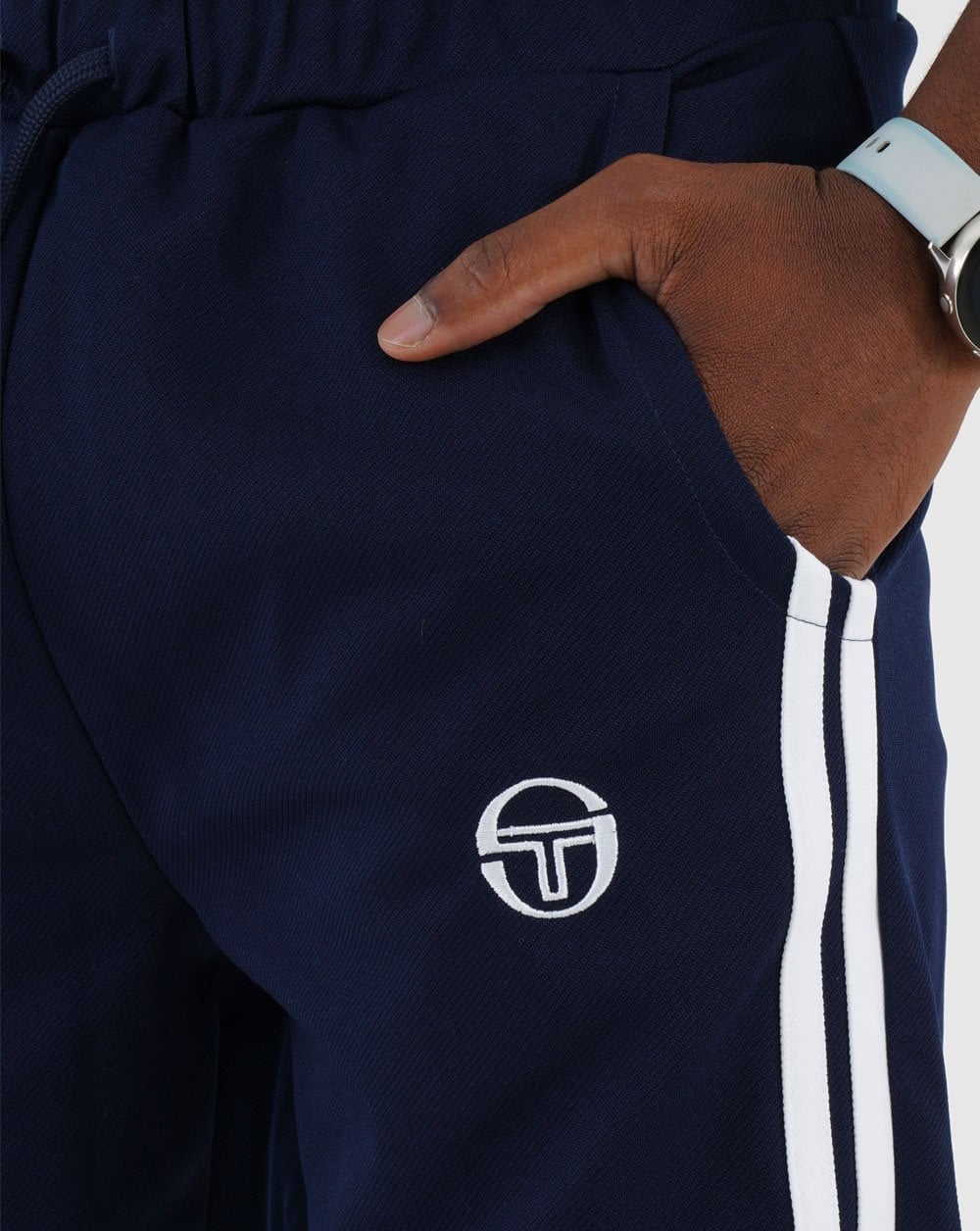 Sergio Tacchini 2 Stripe Track Pants Navy/White