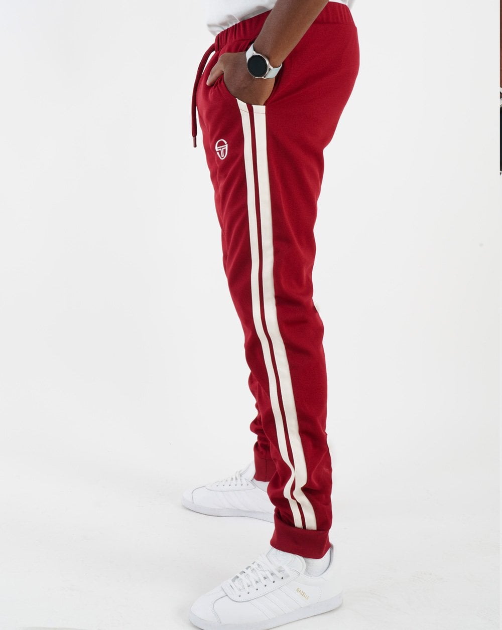 Sergio Tacchini 2 Stripe Track Pants Merlot/Buttercream