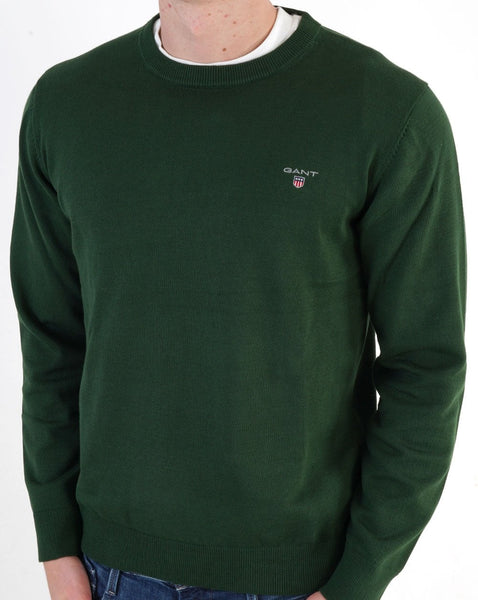 Gant Classic Crew Neck Jumper Green