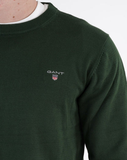 Gant Classic Crew Neck Jumper Green