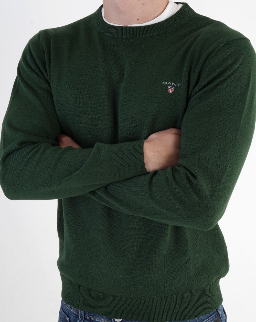 Gant Classic Crew Neck Jumper Green