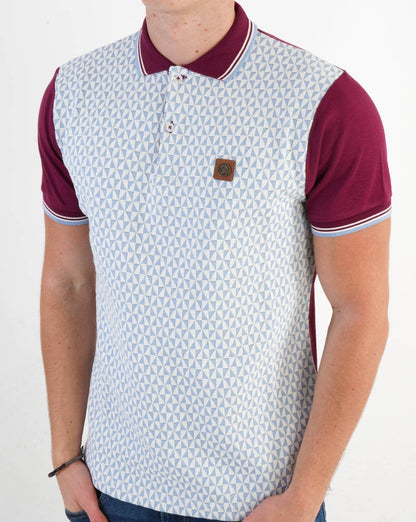 Trojan Diamond Panel Polo Shirt Sky/Port