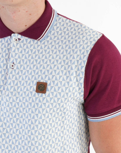 Trojan Diamond Panel Polo Shirt Sky/Port