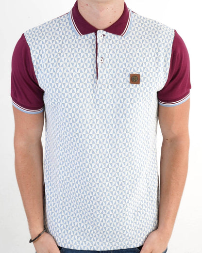 Trojan Diamond Panel Polo Shirt Sky/Port