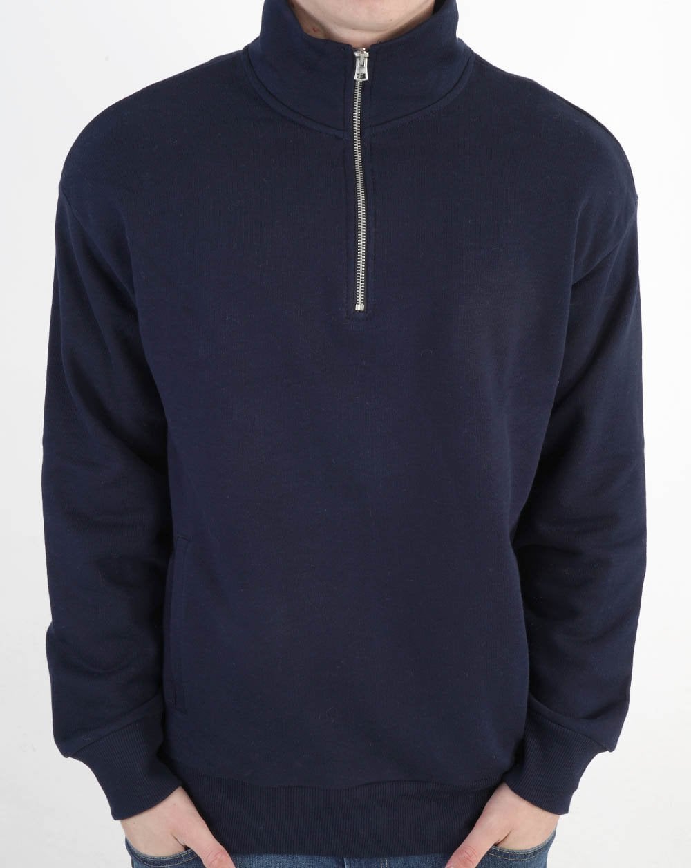 Benetton Quarter Zip Sweatshirt Navy