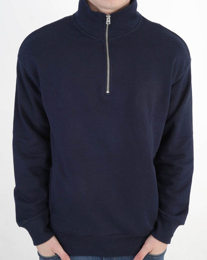 Benetton Quarter Zip Sweatshirt Navy