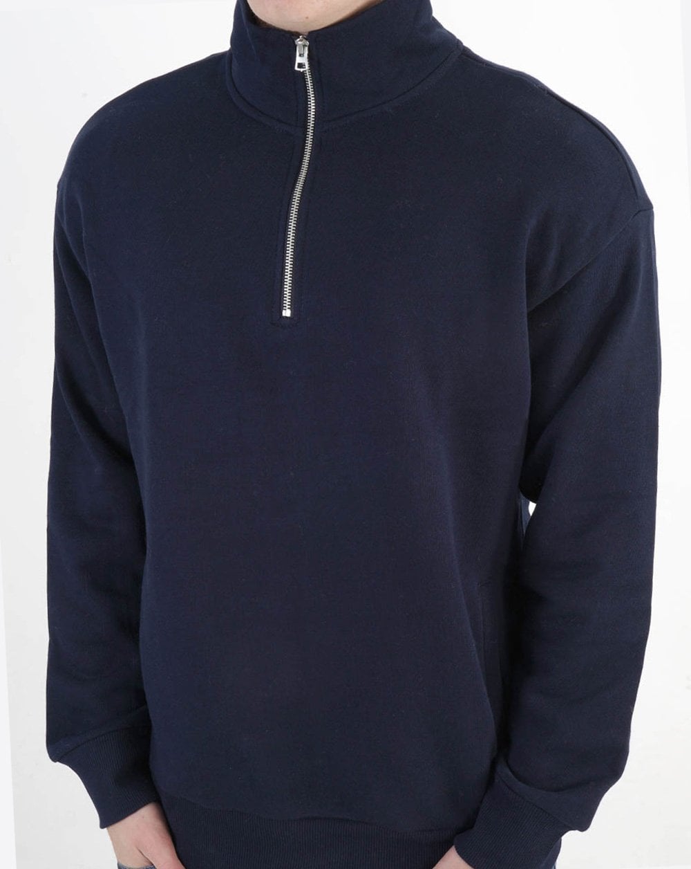 Benetton Quarter Zip Sweatshirt Navy