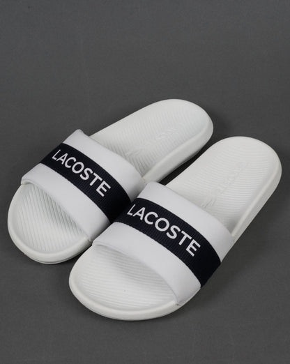 Lacoste Footwear Croco Slide White/Navy