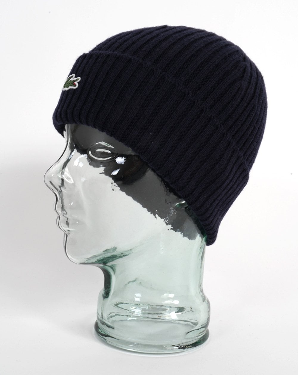 Lacoste Ribbed Wool Beanie Navy
