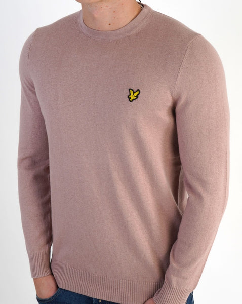Lyle & Scott Cotton Merino Crew Jumper Mauve Dusk