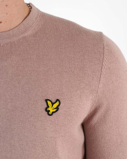 Lyle & Scott Cotton Merino Crew Jumper Mauve Dusk