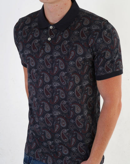 Pretty Green Hamilton Paisley Polo Burgundy