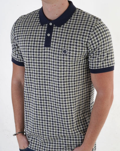 Pretty Green Houndstooth Polo Shirt Multi Colour