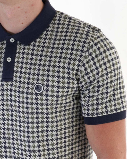 Pretty Green Houndstooth Polo Shirt Multi Colour
