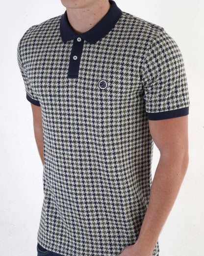 Pretty Green Houndstooth Polo Shirt Multi Colour