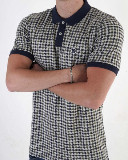 Pretty Green Houndstooth Polo Shirt Multi Colour