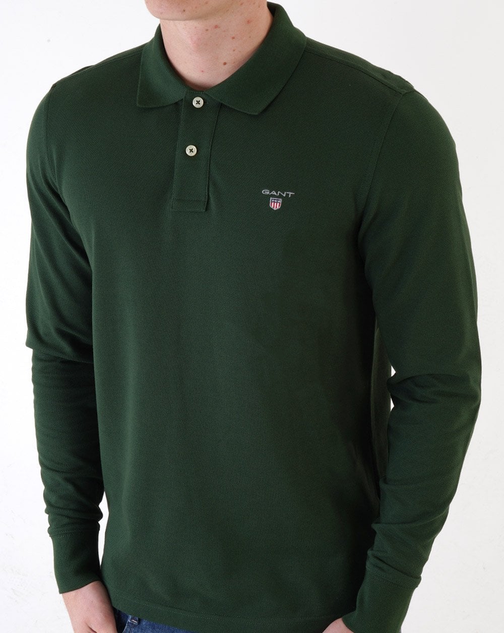 Gant Original Pique L/S Rugger Polo Shirt Green