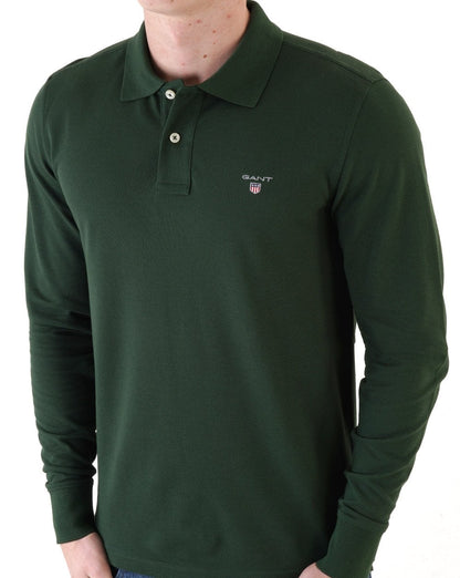 Gant Original Pique L/S Rugger Polo Shirt Green