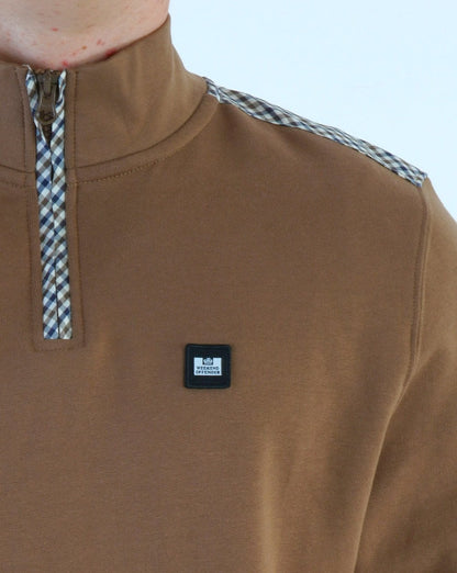 Weekend Offender Miyako 1/4 Zip Sweater Caramel