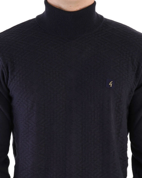 Gabicci Vintage Leonardo Knitted Roll Neck Navy