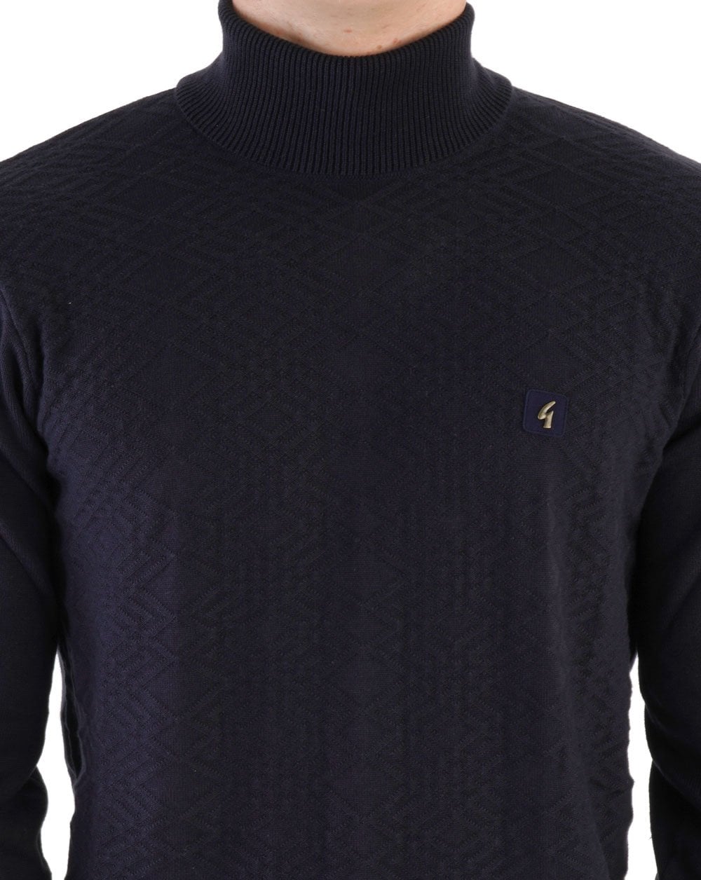 Gabicci Vintage Leonardo Knitted Roll Neck Navy