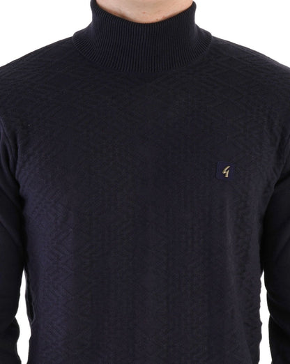 Gabicci Vintage Leonardo Knitted Roll Neck Navy