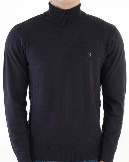 Gabicci Vintage Leonardo Knitted Roll Neck Navy