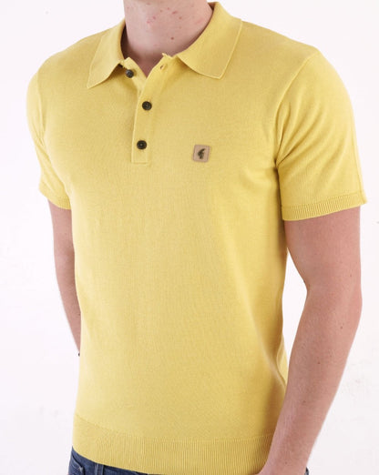 Gabicci Vintage Jackson Knitted Polo Citron