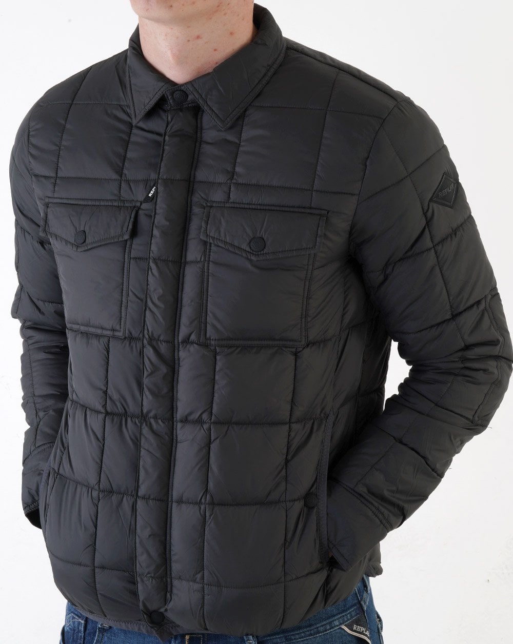 Replay Quilted Jacket Titanium