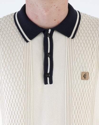 Gabicci Vintage Bethal Knit Polo Cream
