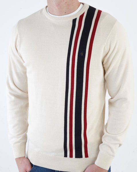 Gabicci Vintage Striped Knit Jumper Cream