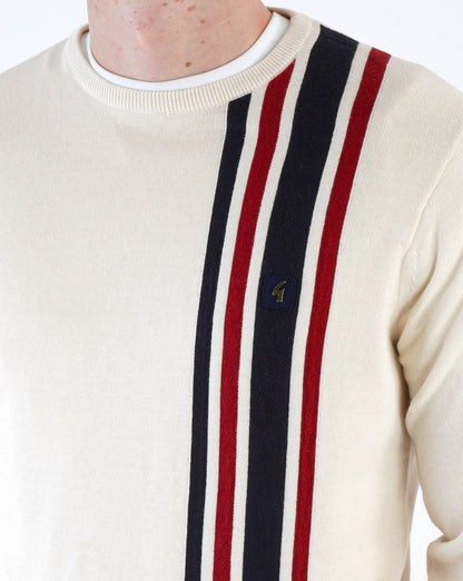 Gabicci Vintage Striped Knit Jumper Cream