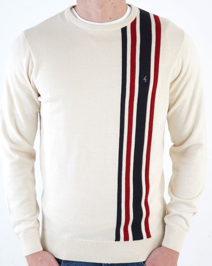 Gabicci Vintage Striped Knit Jumper Cream