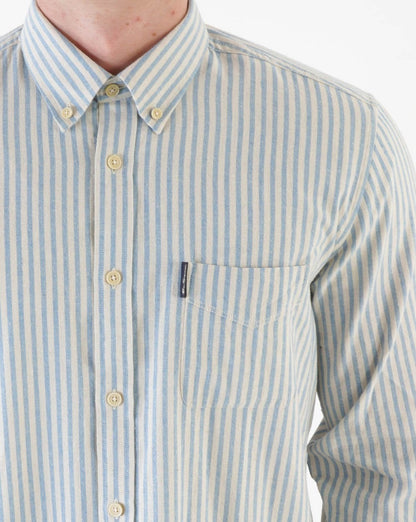 Ben Sherman Recycled Cotton Oxford Stripe Shirt Pale Blue