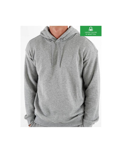 Benetton Cotton Hoodie Grey Marl