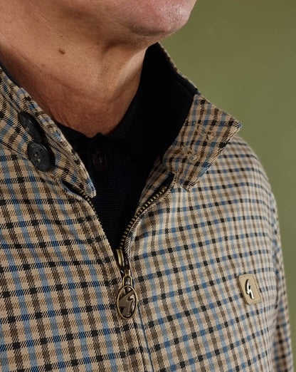 Gabicci Vintage Hadrian Checked Harrington Jacket Beige