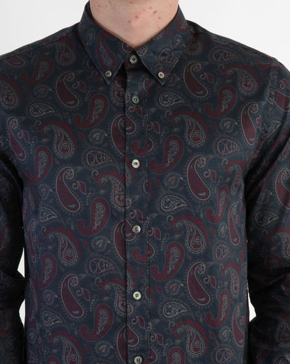 Pretty Green Hamilton Paisley Shirt Burgundy