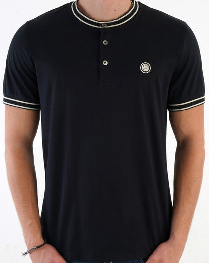 Pretty Green Beta Henley T-shirt Black