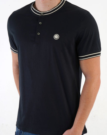 Pretty Green Beta Henley T-shirt Black