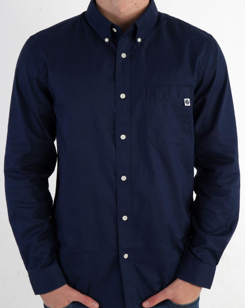 Pretty Green Oxford Long Sleeve Shirt Navy