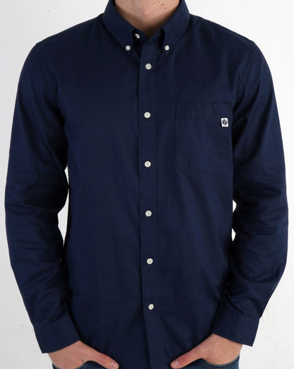 Pretty Green Oxford Long Sleeve Shirt Navy