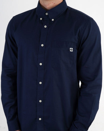 Pretty Green Oxford Long Sleeve Shirt Navy