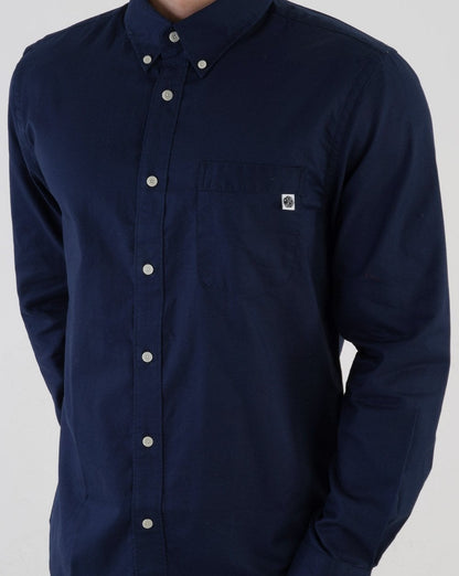 Pretty Green Oxford Long Sleeve Shirt Navy
