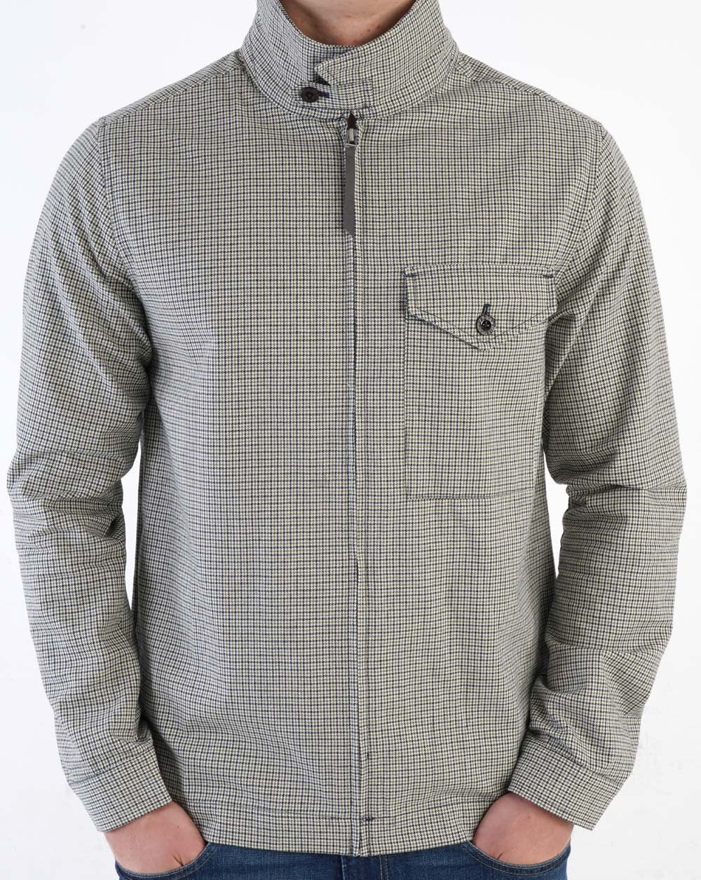 Pretty Green Houndstooth Overshirt Multi Colour